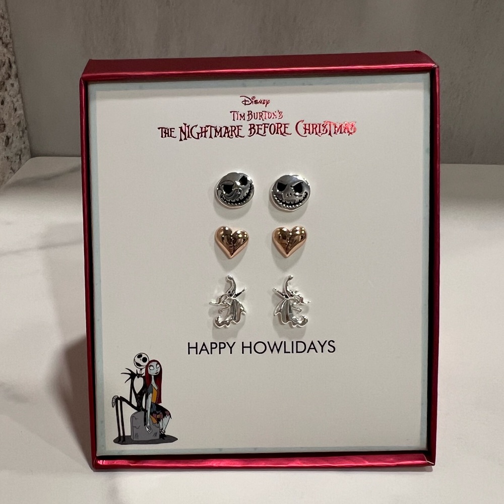 Disney The Nightmare Before Christmas Earrings - Silver and Rose Gold
